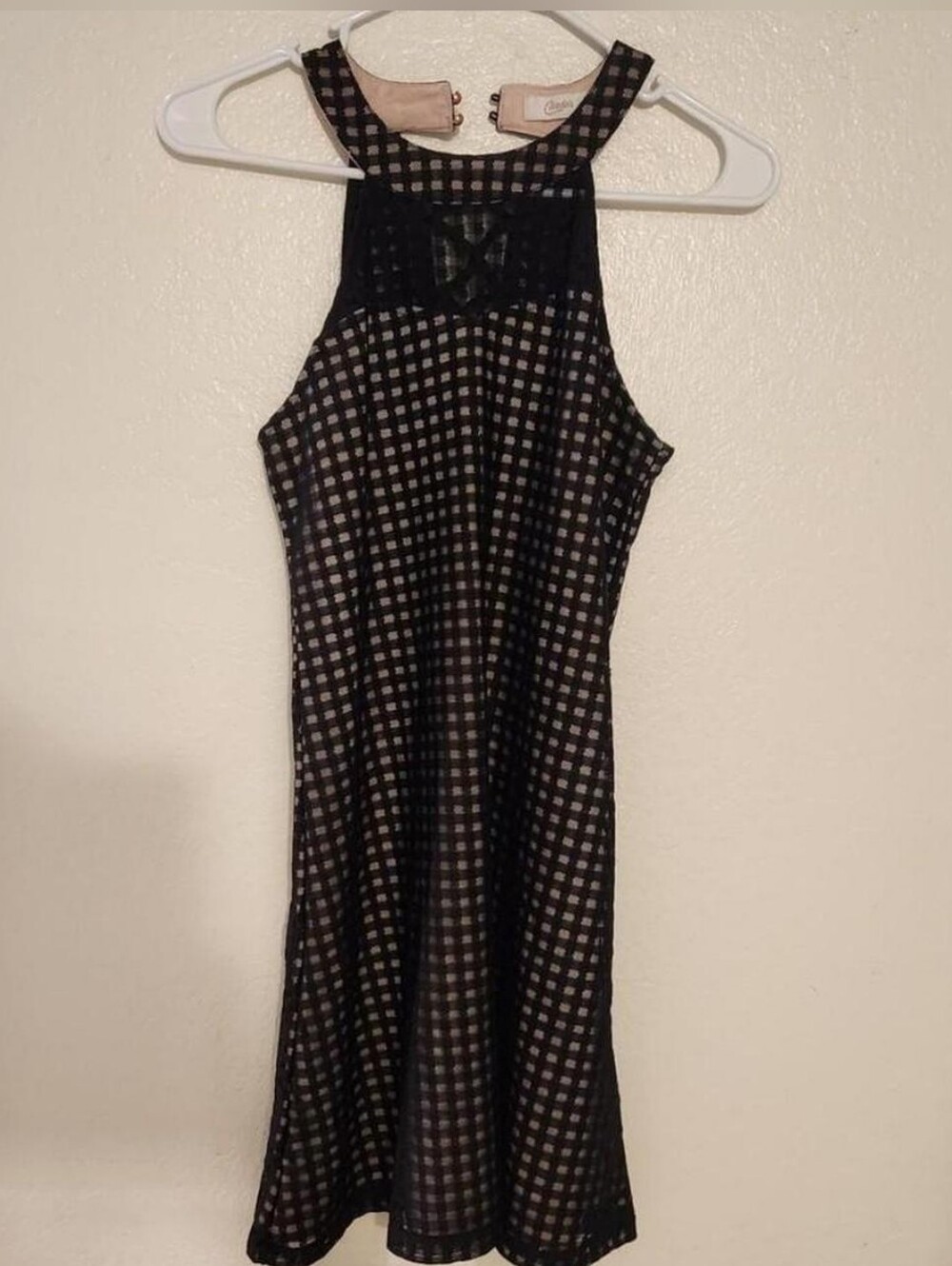 Stylish Halter Dress - Black & Cream
